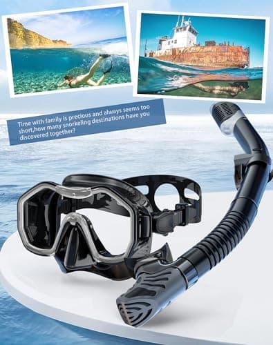 Lealinga Snorkel Set Adults 2Pack, Panoramic View Snorkel Mask — view 5