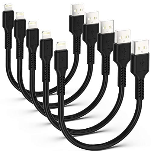 ADILIFT Short Charger Cable [5 Pack MFi Certified 0.2M] Lightning Lead