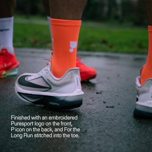 Puresport Performance Running Socks (Orange, S/M), Moisture-Wicking Training Socks with Subtle Compression, Breathable & Durable, Optimal Support for Women & Men, Long-Distance Running, Gym, Hyrox — view 6