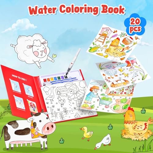 JoyCat Paint with Water Coloring Books for Toddlers (Red) — view 3
