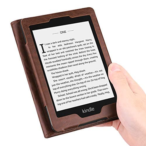 FINTIE Folio Case for 6" Kindle Paperwhite 10th Gen 2018, Vintage Brown — view 4