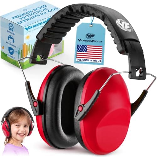 Vanderfields Kids Ear Defenders - 31 dB (2K Hz), Red Nomad