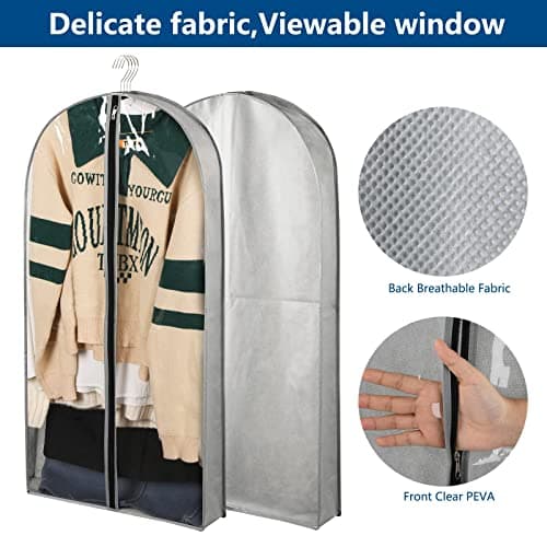 Belinlen 5 Pack 40" Clothes Covers Protector Bags Garment Bags for Clothes — view 4