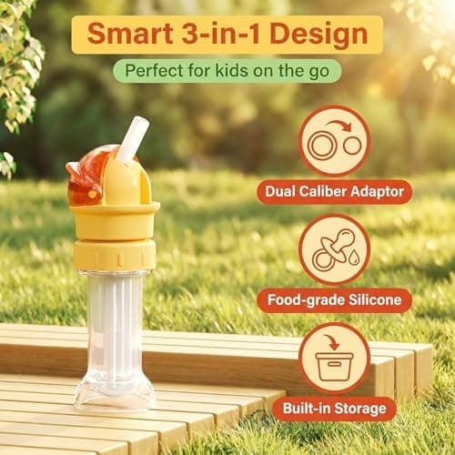 Copbopwn 2 Pack Water Bottle Spout Adapter with Straw Reusable Children Beverage Water Bottle Straw Lid for Standard Mineral Water Bottles Portable Leak-Proof Twist Cover Cap for Home Travel Outdoors — view 5