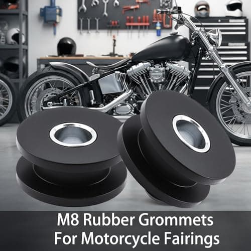 10PCS M8 Rubber Grommets Buffer Washers, Soft Rubber with Steel Lining Vibration Dampening Cushions, Compatible with M8 & 5/16 Bolts for Motorcycle Fairing Windshield Saddlebag Bracket Mounting — view 5