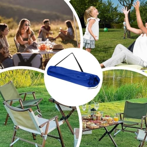 Portable Chair Bag Storage Bag with Adjustable Shoulder Strap, blue, See — view 4