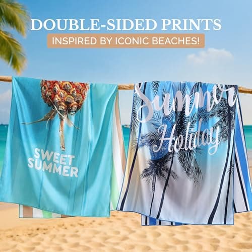 Casa Platino Extra Large Beach Towels 6-Pack – 71"x32" Sand-Free, Quick-Dry & Lightweight – Soft, Double-Sided Pool, Swim & Travel Towels for Adults, Kids, Camping & Beach Essentials – Lorne — view 6