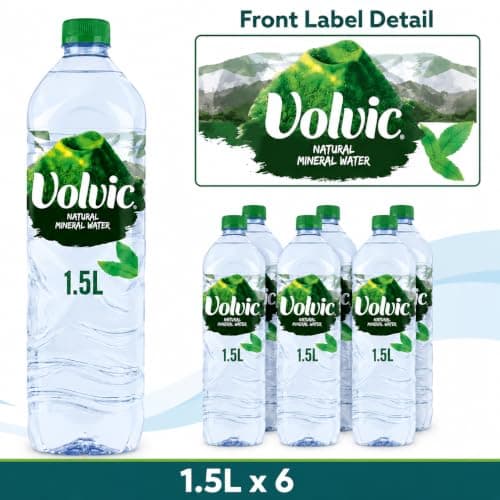 Volvic Natural Mineral Water 1.5L x 6 Bottles | Still Bottled Water | 9 Litres Total | Large Family Multipack | Ideal for Home, Office, Work, Travel & Everyday Hydration — view 4