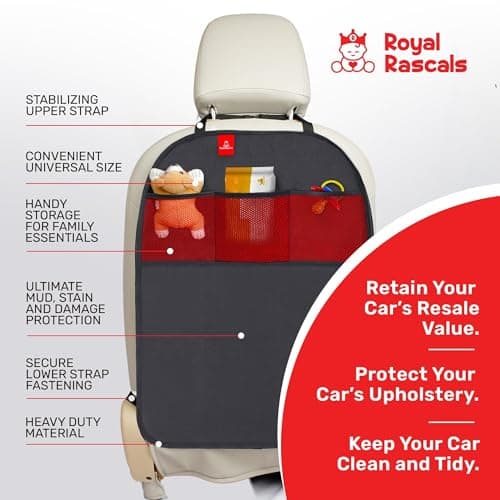 Royal Rascals - Car Seat Kick Mats - 2 Pack - Waterproof Back Seat Guard — view 5