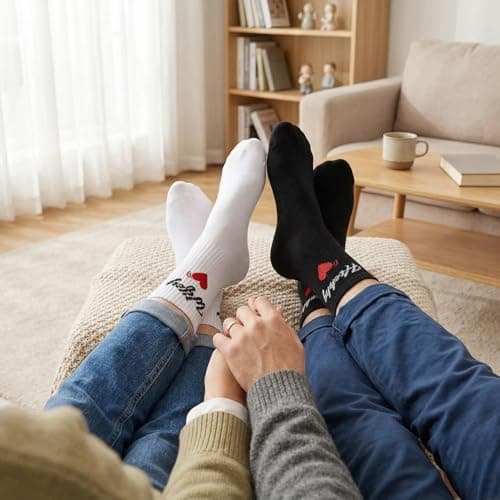 Zuimei Engagement Wedding Gifts for Couples Her Him Wifey&Husband Socks — view 2