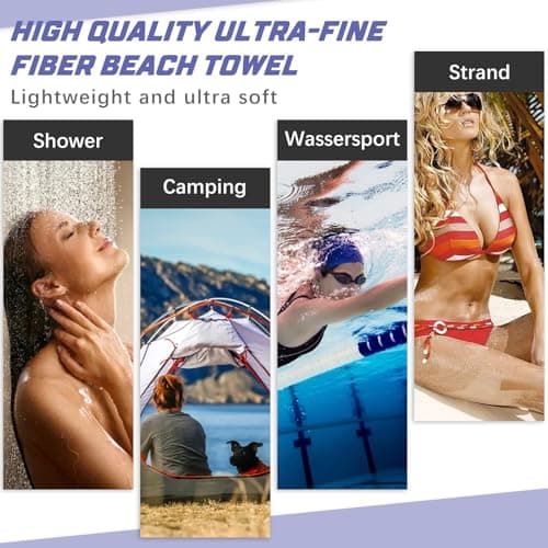 TMEOG Microfibre Beach Towels 2 Pack 180x80cm Extra Large Sand Free Beach Towel for Adults Compact Thin Travel Towel Women Men Lightweight Swim Pool Yoga Towel with Bag(Turtle and Mandala) — view 6