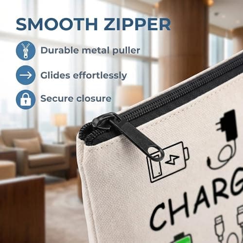 Velvia Canvas Travel Cable Organiser Bag with Soft Water Resistant Lining — view 4