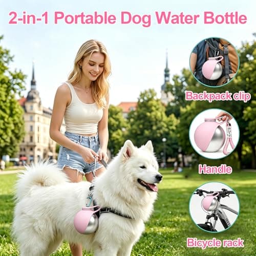 2 in 1 Portable Dog Water Bottle, Dog Water Bottles for Walking — view 2