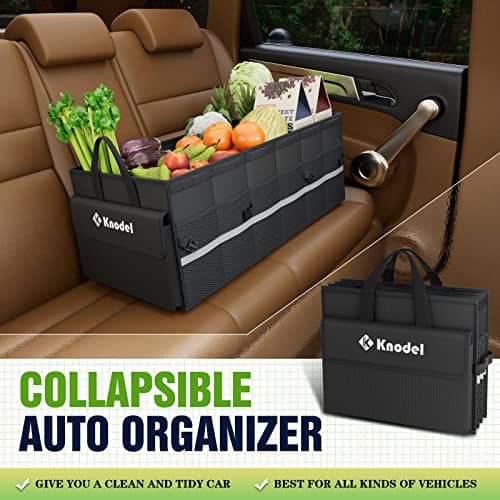 K KNODEL Car Boot Storage Organiser with Cover for SUV (Large, Black) — view 2