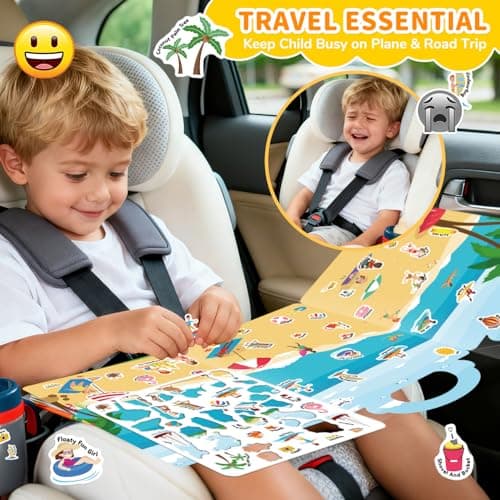 CREATIVETREES 6 Sets Reusable Sticker Book for Toddlers 3-6, Jelly Sticker Books for Toddler, Travel Sticker Activity Toys for Kids 3 4 5 6 Years Old Girls & Boys — view 5