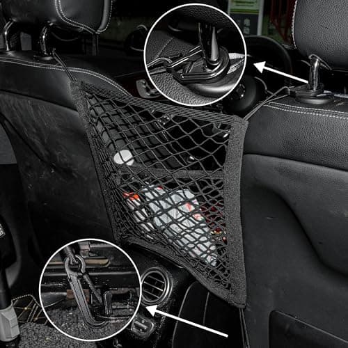 VEHIRIE 40x35cm 3 Layer Elastic Universal Seat Organizer Mesh Pocket — view 3