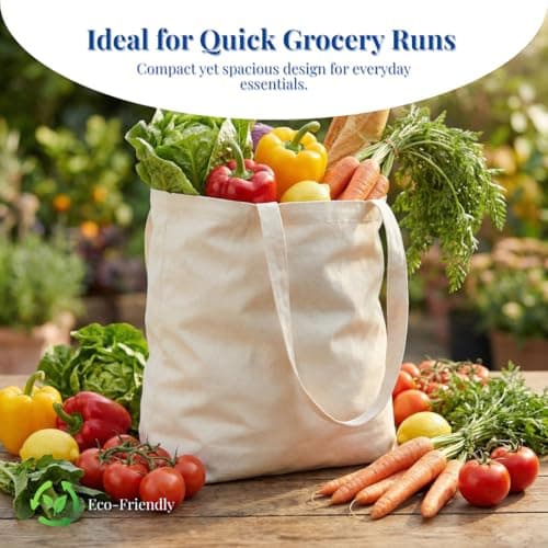 IMFAA Pack of 10 Premium-Quality Long Lasting Cotton Canvas Tote Reusable Shopping Bags Ideal for Printing and Embroidery (Natural, 40x36x60) — view 6