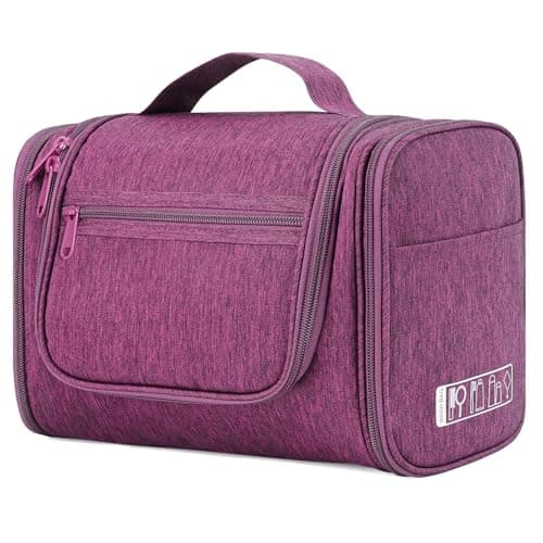 Large Hanging Toiletry Wash Bag Travel Makeup Cosmetic Organizer for Men Women by WANDF (Denim Purple) — view 4