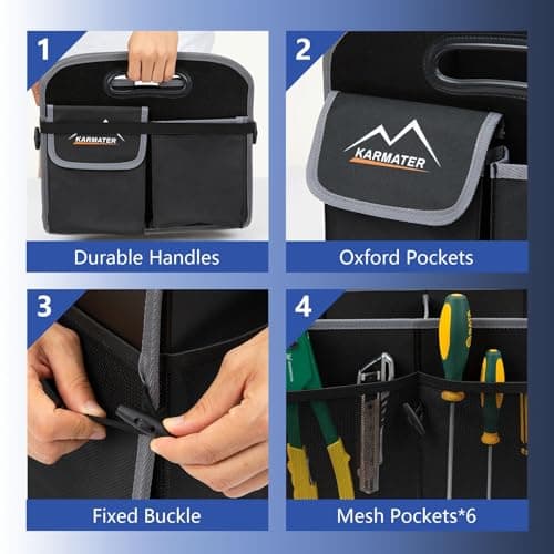 M KARMATER 50L Car Boot Organiser, Collapsible Waterproof Storage Box — view 6