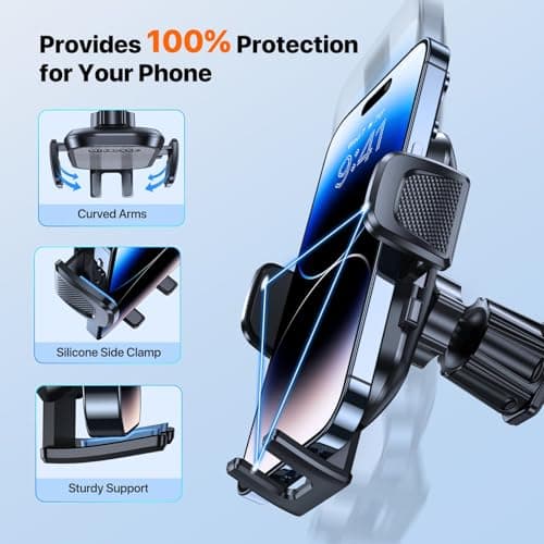 miracase 2nd Generation Car Phone Holder, Air Vent Phone Holder for Cars 360° Rotation, Universal Mobile Phone Mount Automobile Cradles for Vent Van iPhone 17 16 15 14 Pro Max 13 12 11 Samsung — view 2