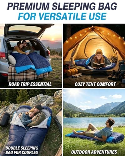 Maraiss 4‑Season Ultralight Compact Sleeping Bag, Camping Gear for Adults and Teenagers, Outdoor Sleeping Bag for Hiking & Backpacking, Suitable for Warm & Cold Weather, Blue — view 6