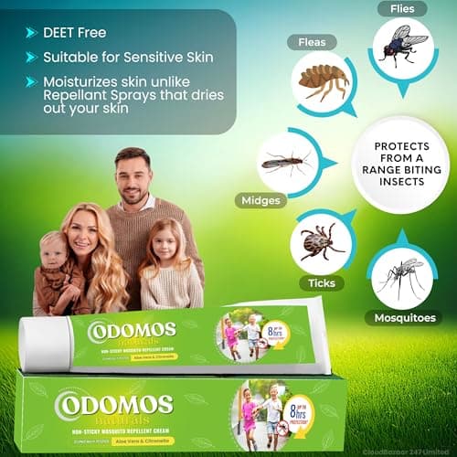 Odomos Naturals 4x23gms Multi Pack, Non-Sticky Mosquito Repellent Cream with Aloevera + Citronella, Non-Sticky Cream with 8 Hours Protection Against Mosquitoes, Biting Insect, Flies, Ticks, Bed Bugs — view 2