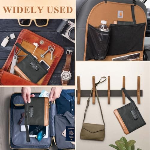 Odour-Proof Bag Safe Bag Portable Safe Waterproof Bag with Lock Odour-Proof Wallet Bag Combination Lock Document Bag Money Box Lockable Box with Handle for Travel Storage (7.9 x 7.4 Inch, Black) — view 6