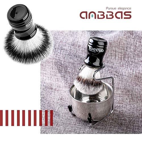 Anbbas Synthetic Badger Shaving Brush,3in1 Kit with Stainless Steel Shaving Stand and Bowl for Men Wet Close Shave — view 2