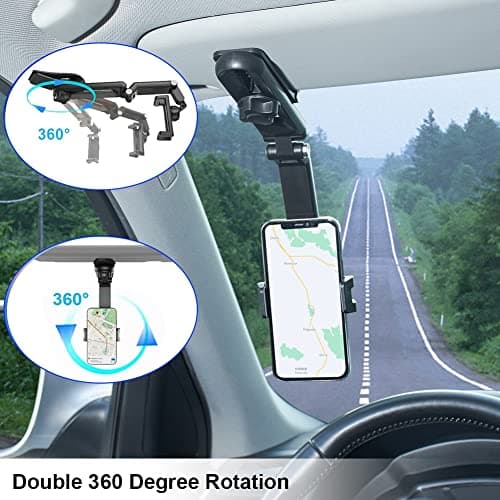JSCARLIFE Sun Visor Phone Holder, Adjustable Cell Phone Holder, 360° Rotatable Car Phone Mount Compatible with 2.1-3.7 inches — view 6