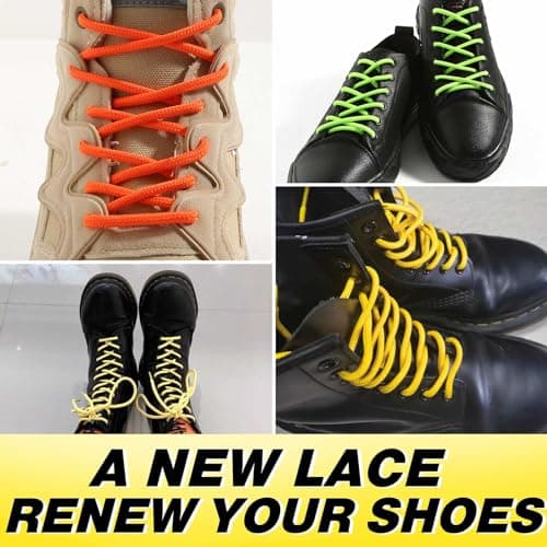 VSUDO 140cm Round Orange Boot Laces, Orange Shoe Laces for Trainers, 1 Pair — view 6