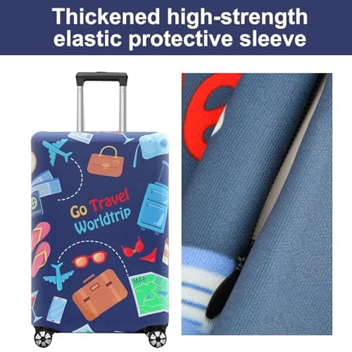 Amexo Suitcase Cover 18-32 Inch Travel Trolley Case Cover Elastic Polyester Luggage Cover Protectors Washable Suitcase Cover for Business Trip School Travel and Daily Using (XL, 29-32Inch) — view 4