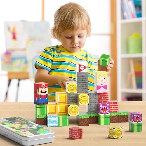 Magnetic Blocks Travel Toy for Kids: 35pcs Adventure Iron Case Building Set — view 2