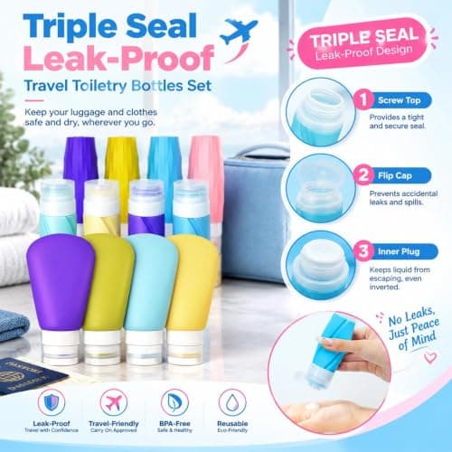 HERKINDNESS 16 Pieces Travel Tubes for Filling Set, 89 ml Suction Cup — view 3