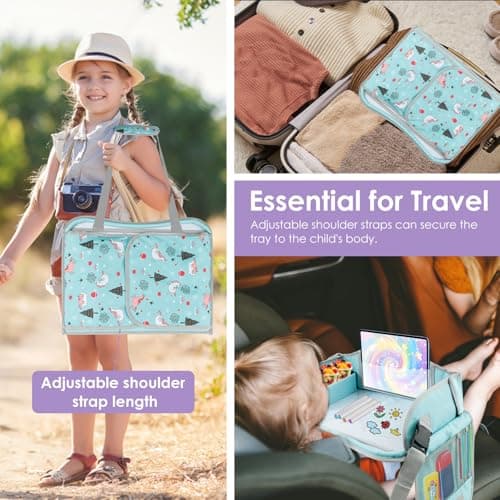 Kids Travel Tray Car Seat Tray Table Kids Holiday Essentials Car Activities — view 4