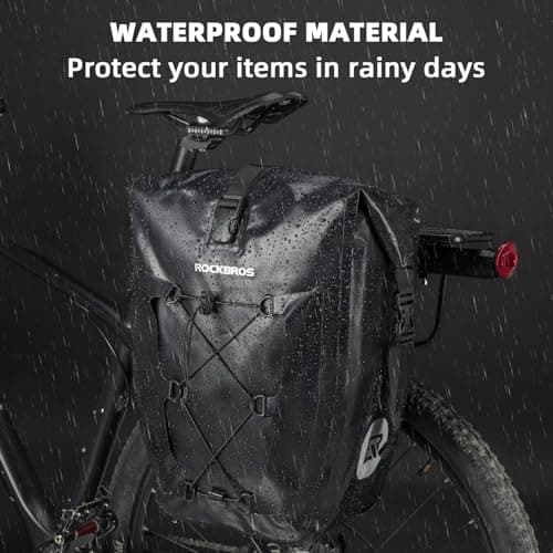 ROCKBROS Bike Pannier Bag 100% Waterproof, 25L-32L Rear Rack Bike Bag — view 2