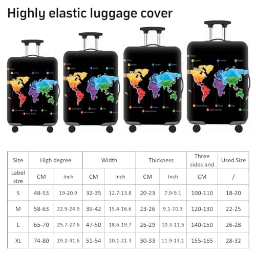 Pinsheng Travel Luggage Cover 18-32 Inch Travel Trolley Case Cover Protector Washable Suitcase Cover High Elastic Spandex (L(25-28Inch) — view 2