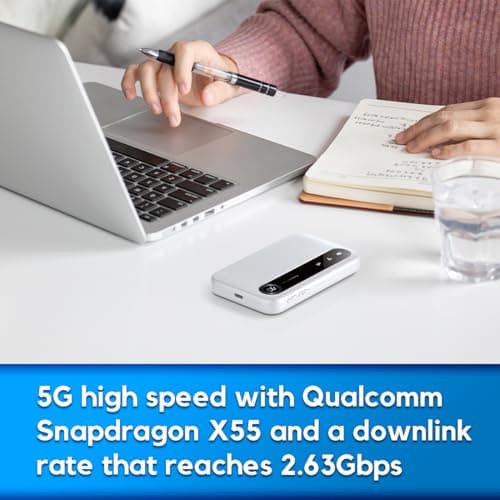 ZTE U50, 5G portable WiFi hotspot with SIM slot unlocked, lowcost 5G Modem Router for 32 Home/Business devices, 5G&4G+, AX1800 WiFi 6, up to 32 devices — view 4