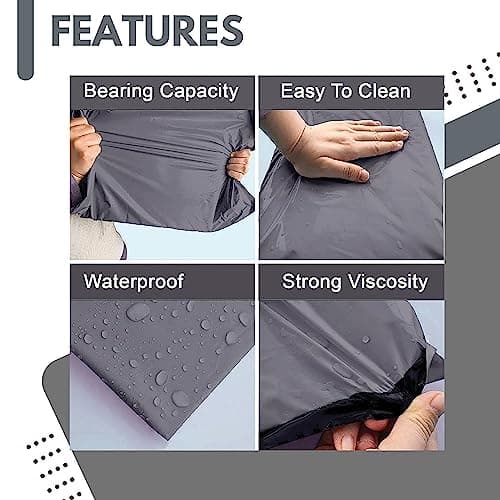 JeeJaan® 50 Pcs Mixed Grey Postage Bags 10 x 14 & 12 x 16-2 Sizes 25 from Each Poly Postal Self Seal Bags Envelope Postal Courier Shipping Mailers Ideal for Shipping Purpose Mixed Grey Mailing Bags — view 6