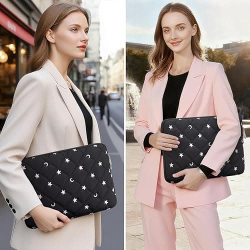 HEDUGO 13 14 inch Laptop Sleeve Bag Portable Laptop Case Soft Lining Carrying Case Padded Computer Pouch Cover Compatible with 13 Inch MacBook Air/Pro 14 Inch MacBook Pro, Black — view 6