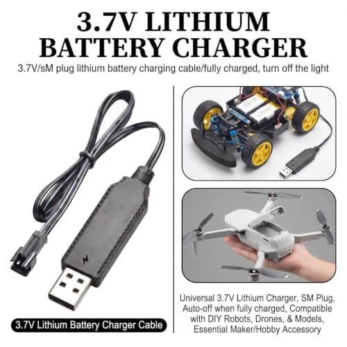 3.7V USB Battery Charger Cable for Lipo Battery with SM-2 Pin Plug — view 3
