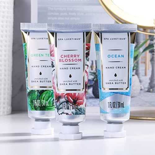 Hand Cream Set-Spa Luxetique Hand Cream 6x30ml Shea Butter Hand Moisturiser, Mini Hand Cream for Very Dry Hands with Vitamin E,Natural Aloe Valentine's Day Mothers Day Gifts for Women Christmas — view 5