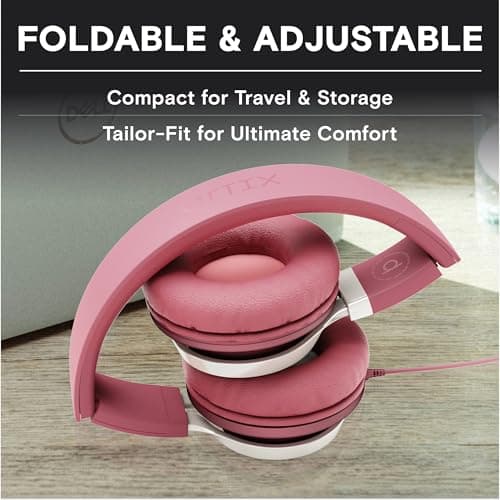 ARTIX Wired Headphones with Microphone & Volume Control, Foldable On-Ear Kids Headphones with 3.5mm Audio Jack for Mobile, Laptop, Computer, Chromebook, iPad & Tablet — view 4