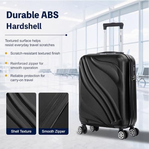 Luggage Depot 2 Piece Suitcase Set, 20 and 28 Inch with TSA Locks, Black — view 3