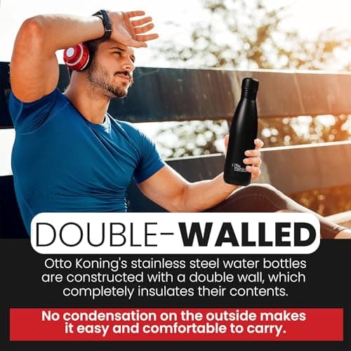 OTTO KONING Water Bottle 500ml Insulated Stainless Steel Flask — view 6