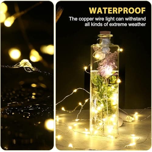 KOBWA Wine Bottle Cork Lights,USB Rechargeable 15 LED Copper String Lights, 59 Inch for DIY Bottle Decoration, Wedding, Party, Home, Outdoor, Garden, and Christmas Decor(Multi-Colour, 3 Pack) — view 6