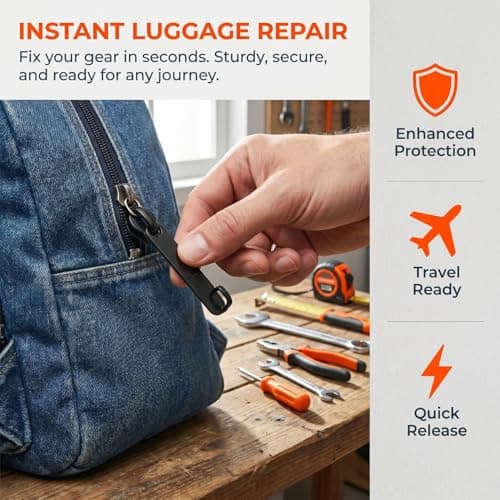OKUMEYR 10pcs Zipper Replacement Pulls - Zipper Repair Pull Handle Black — view 4
