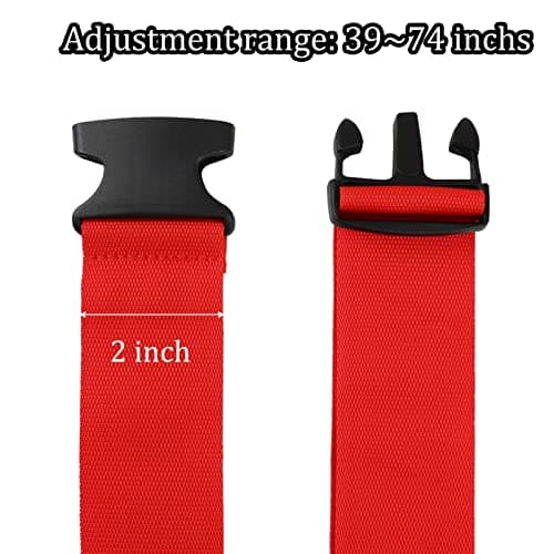 Luggage Suitcase Straps Set, Travel Accessories Thickened Luggage Belt with Quick Release Buckle, Adjustable Black Travel Luggage Straps for Suitcase Baggage (Red, 2 PCS Set) — view 6