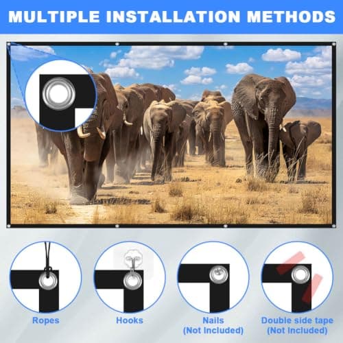 OFFCUP 100 Inch Portable Projector Screen, 16:9 HD 4K Wrinkle-Free Foldable — view 5