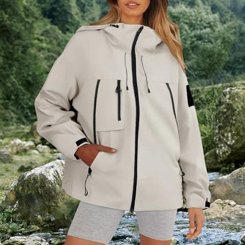 Ladies Waterproof Jackets, Lightweight Windbreaker Raincoats — view 3