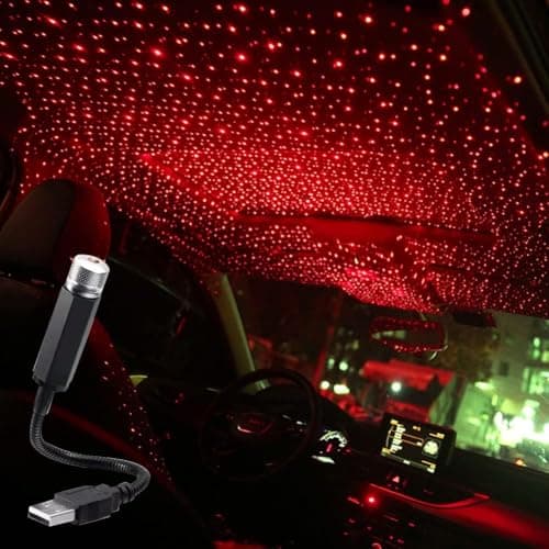 Gowxs 2Pcs Mini LED Projection Lamp Star Night, USB Plug Night Light, Romantic Projector Light Durable Mini Projection for Car, Bedroom, Living Room, Party (Red andPurple) — view 2